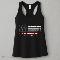 Wildland Firefighter Red Line American Flag Women's Tank Top thumb 3