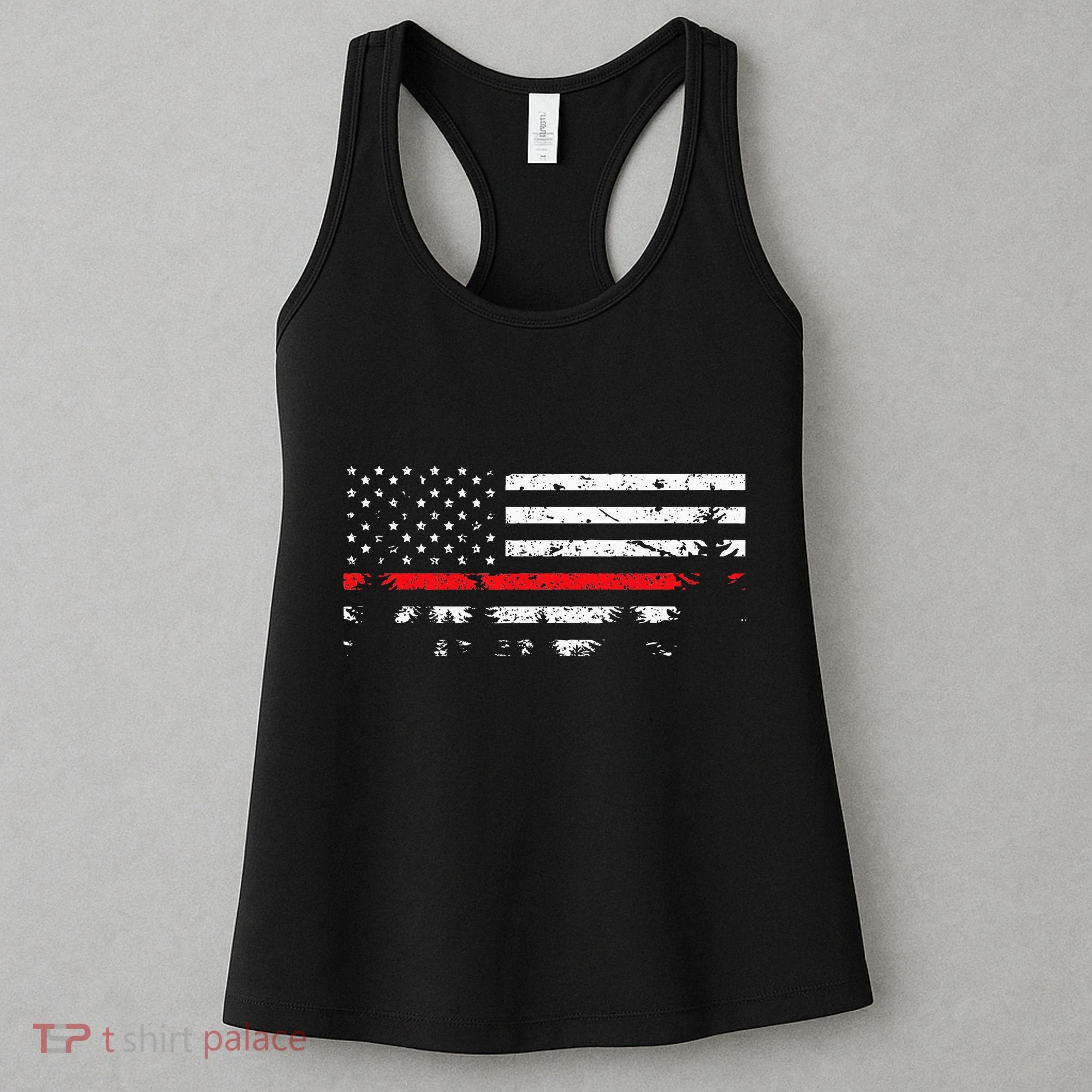 Wildland Firefighter Red Line American Flag Women's Tank Top