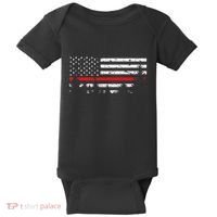 Wildland Firefighter Red Line American Flag Baby Bodysuit thumb 0