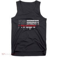 Wildland Firefighter Red Line American Flag Tank Top thumb 0