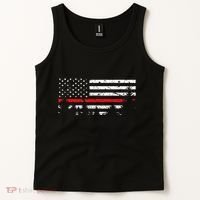 Wildland Firefighter Red Line American Flag Tank Top thumb 2