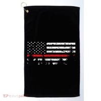 Wildland Firefighter Red Line American Flag Golf Towel thumb 0