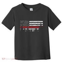 Wildland Firefighter Red Line American Flag Toddler T-Shirt thumb 0