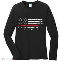 Wildland Firefighter Red Line American Flag Women's Long Sleeve Shirt thumb 0
