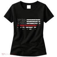 Wildland Firefighter Red Line American Flag Women's T-Shirt thumb 0