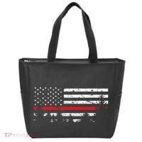 Wildland Firefighter Red Line American Flag Tote Bag thumb 0