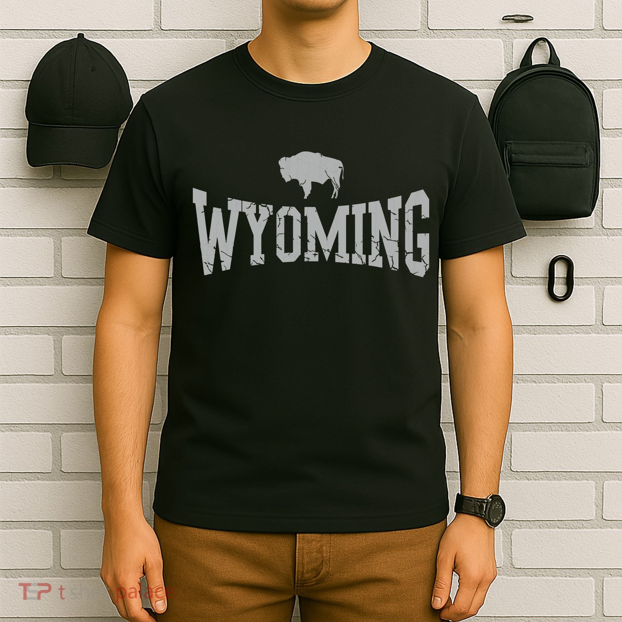 Wyoming Flag Retro Home State Vintage Distressed T-Shirt