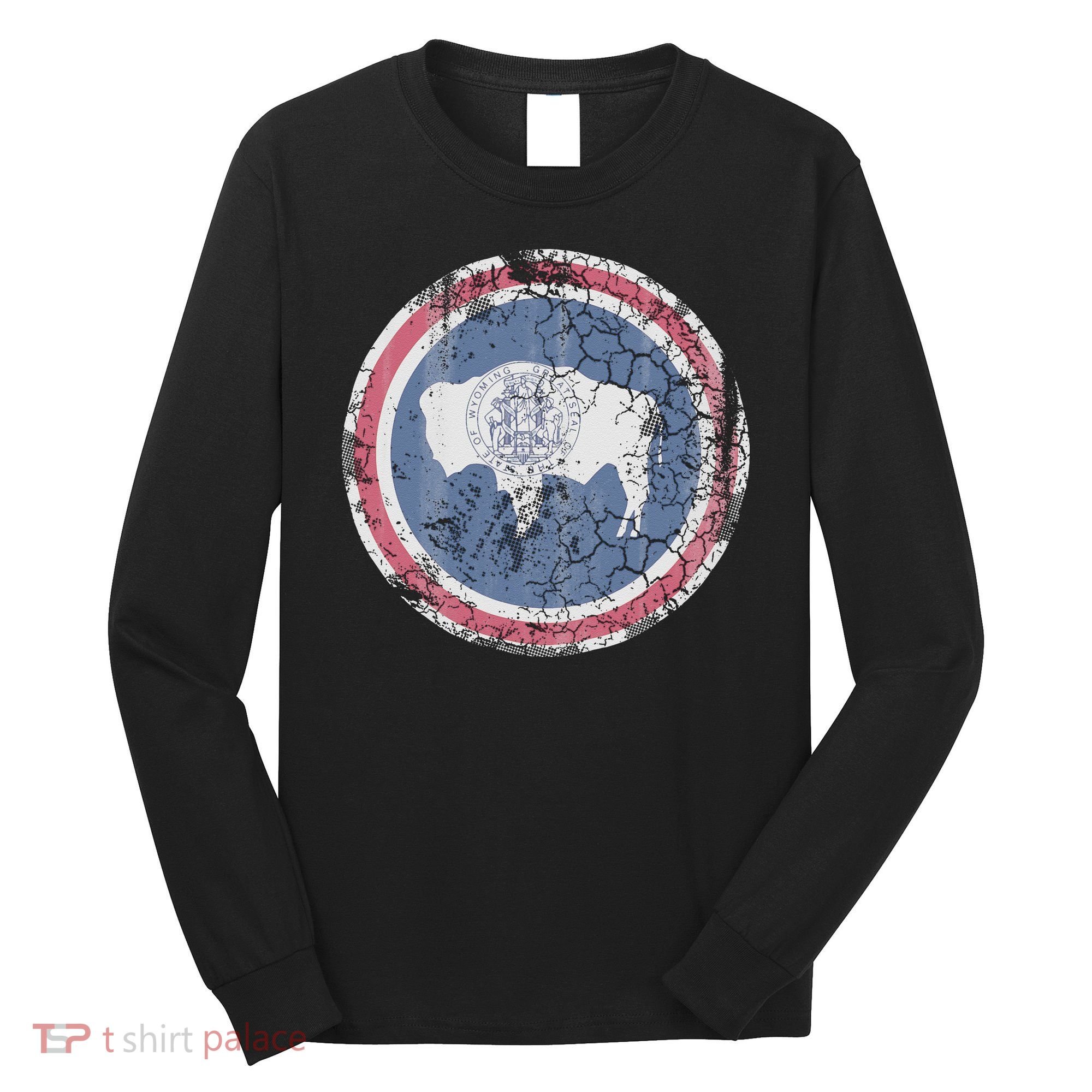 Wyoming Flag Retro Fade Family Long Sleeve Shirt