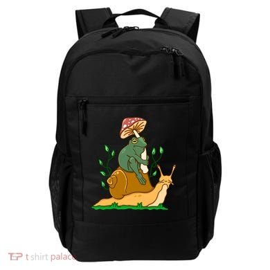 Whimsical Frog Riding Snail With Mushroom Backpack