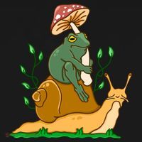 Whimsical Frog Riding Snail With Mushroom Backpack thumb 2