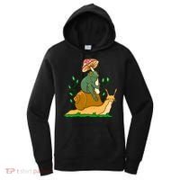 Whimsical Frog Riding Snail With Mushroom Women's Hoodie thumb 0