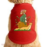 Whimsical Frog Riding Snail With Mushroom Doggie Tank thumb 0