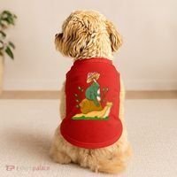 Whimsical Frog Riding Snail With Mushroom Doggie Tank thumb 2