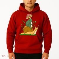 Whimsical Frog Riding Snail With Mushroom Hoodie thumb 2