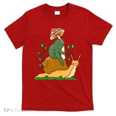 Whimsical Frog Riding Snail With Mushroom T-Shirt