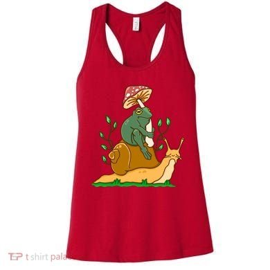 Whimsical Frog Riding Snail With Mushroom Women's Tank Top