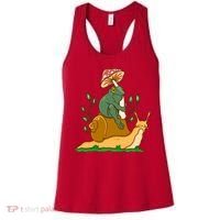 Whimsical Frog Riding Snail With Mushroom Women's Tank Top thumb 0