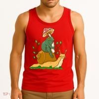 Whimsical Frog Riding Snail With Mushroom Tank Top thumb 3