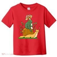 Whimsical Frog Riding Snail With Mushroom Toddler T-Shirt thumb 0