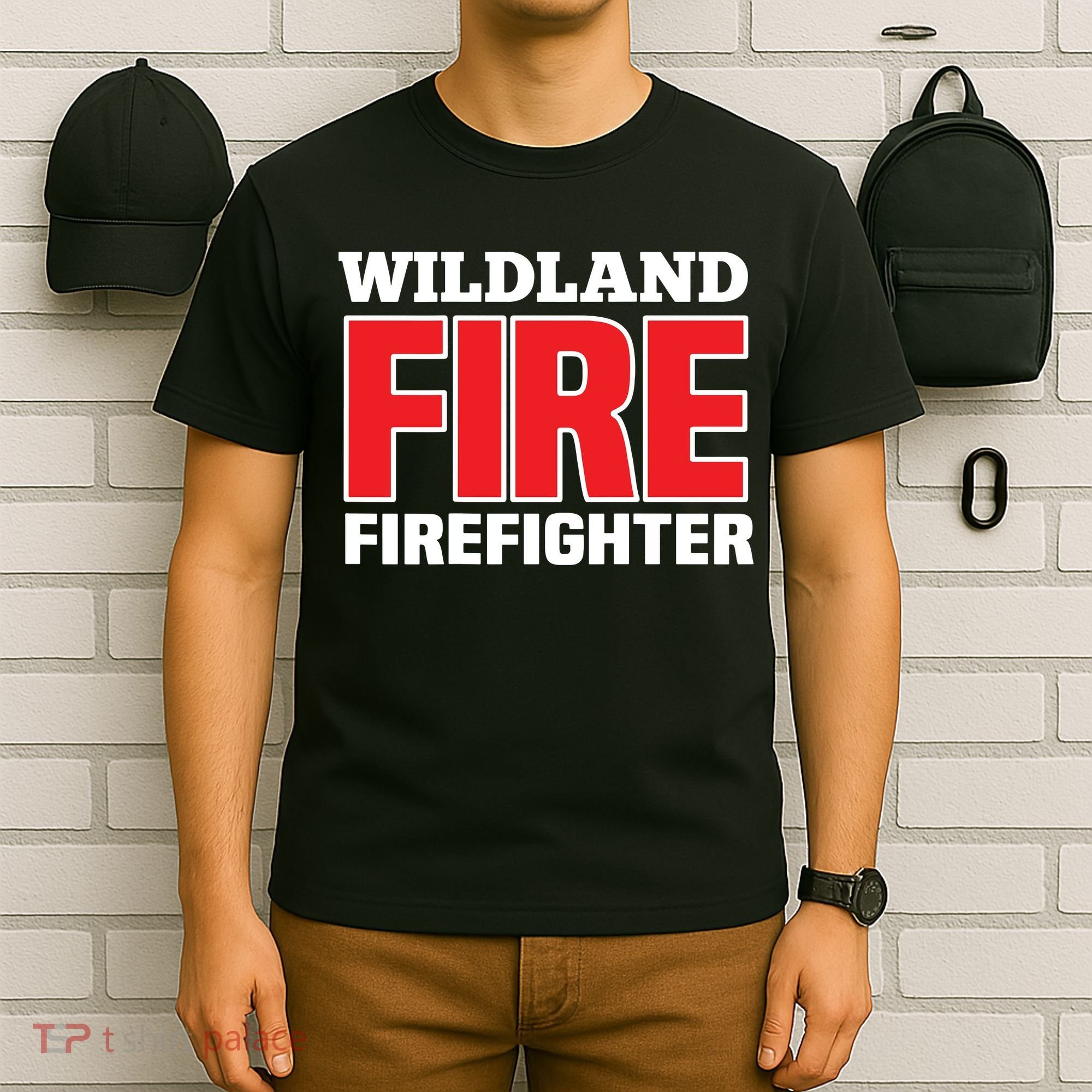 Wildland Fire Rescue Department Firefighters Firemen Uniform T-Shirt