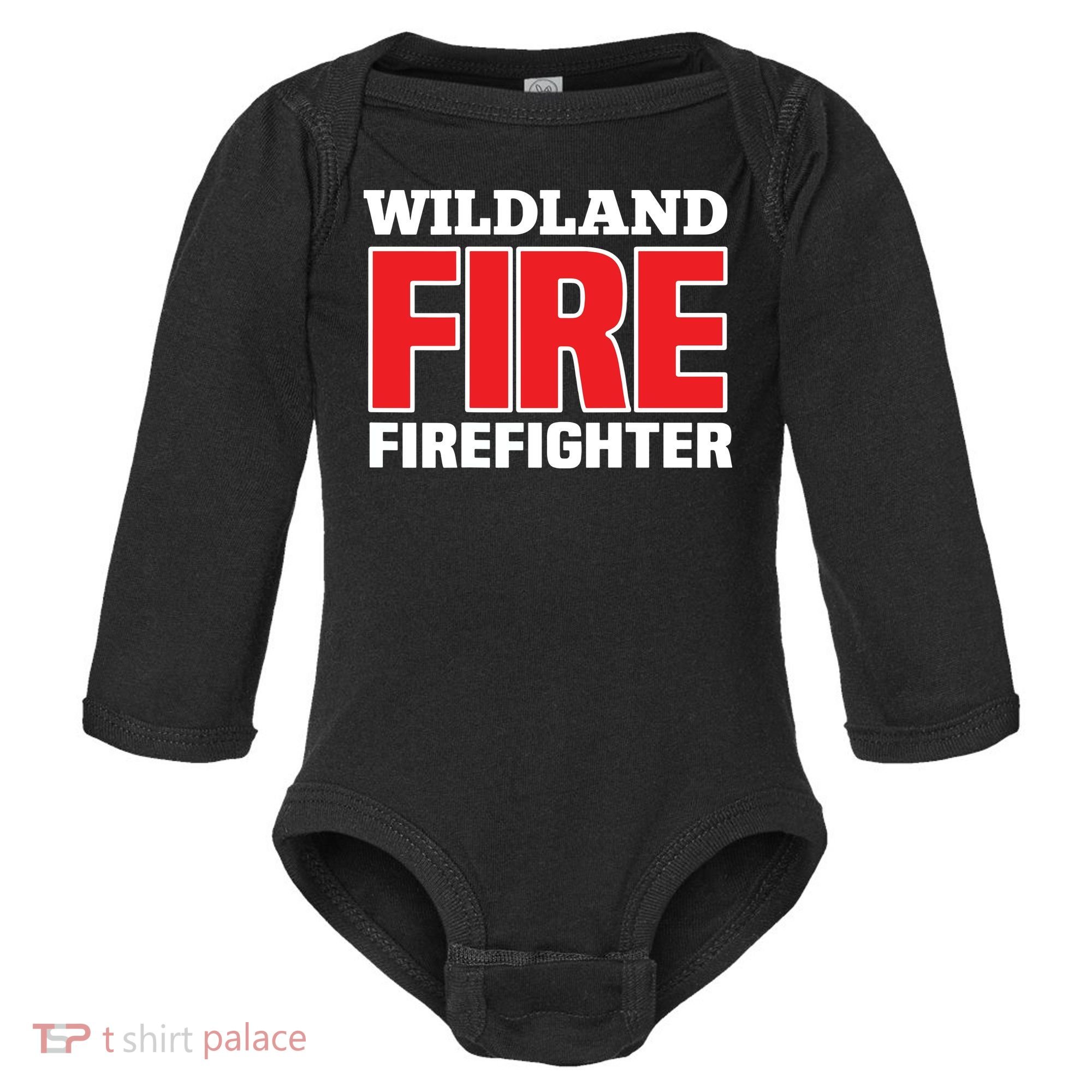 Wildland Fire Rescue Department Firefighters Firemen Uniform Baby Long Sleeve Bodysuit