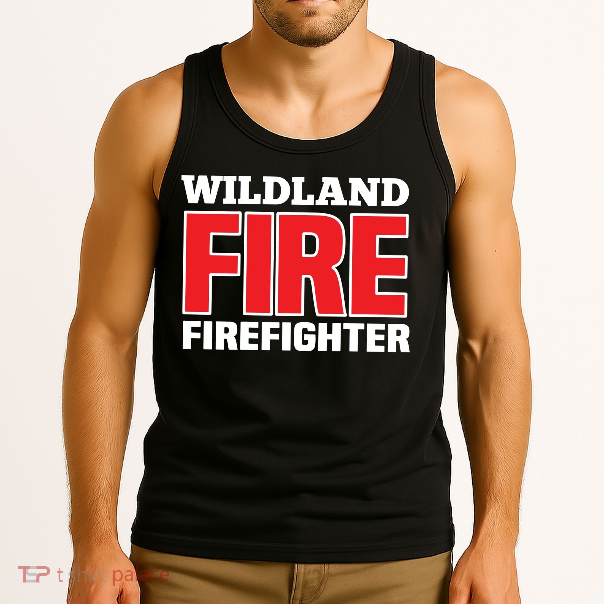 Wildland Fire Rescue Department Firefighters Firemen Uniform Tank Top