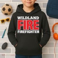 Wildland Fire Rescue Department Firefighters Firemen Uniform Kids Hoodie thumb 2