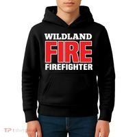 Wildland Fire Rescue Department Firefighters Firemen Uniform Kids Hoodie thumb 4