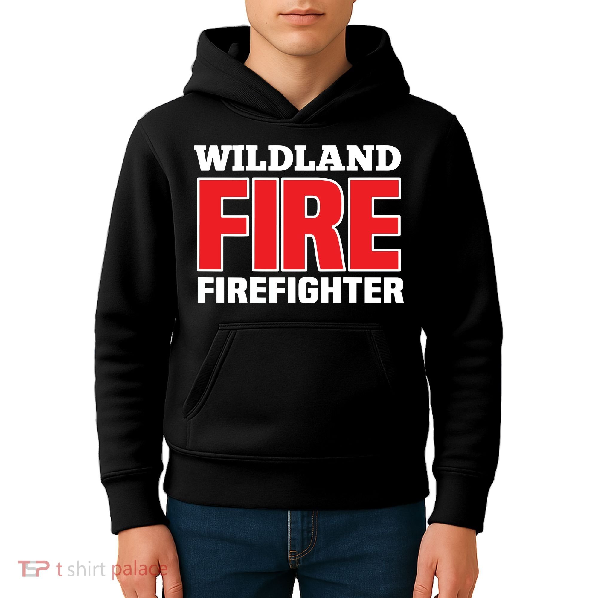 Wildland Fire Rescue Department Firefighters Firemen Uniform Kids Hoodie