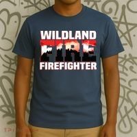 Wildland Fire Rescue Department Firefighters Firemen Uniform T-Shirt thumb 3