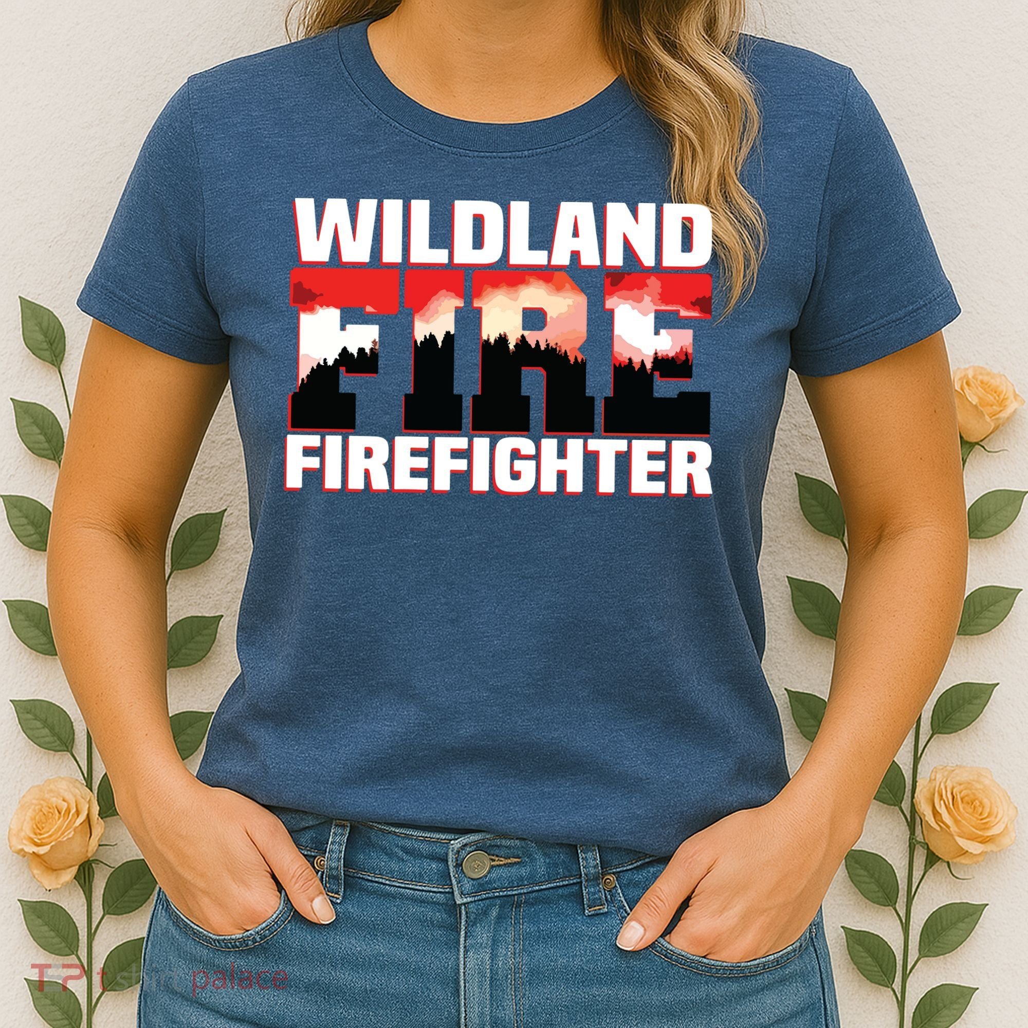 Wildland Fire Rescue Department Firefighters Firemen Uniform Women's T-Shirt