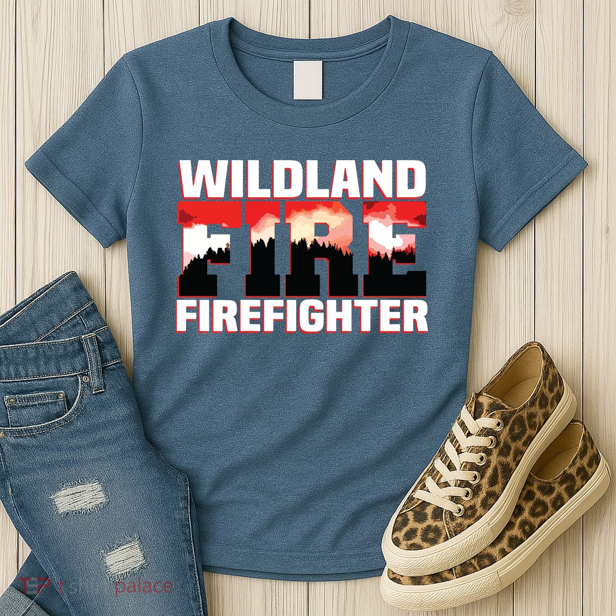 Wildland Fire Rescue Department Firefighters Firemen Uniform Women's T-Shirt