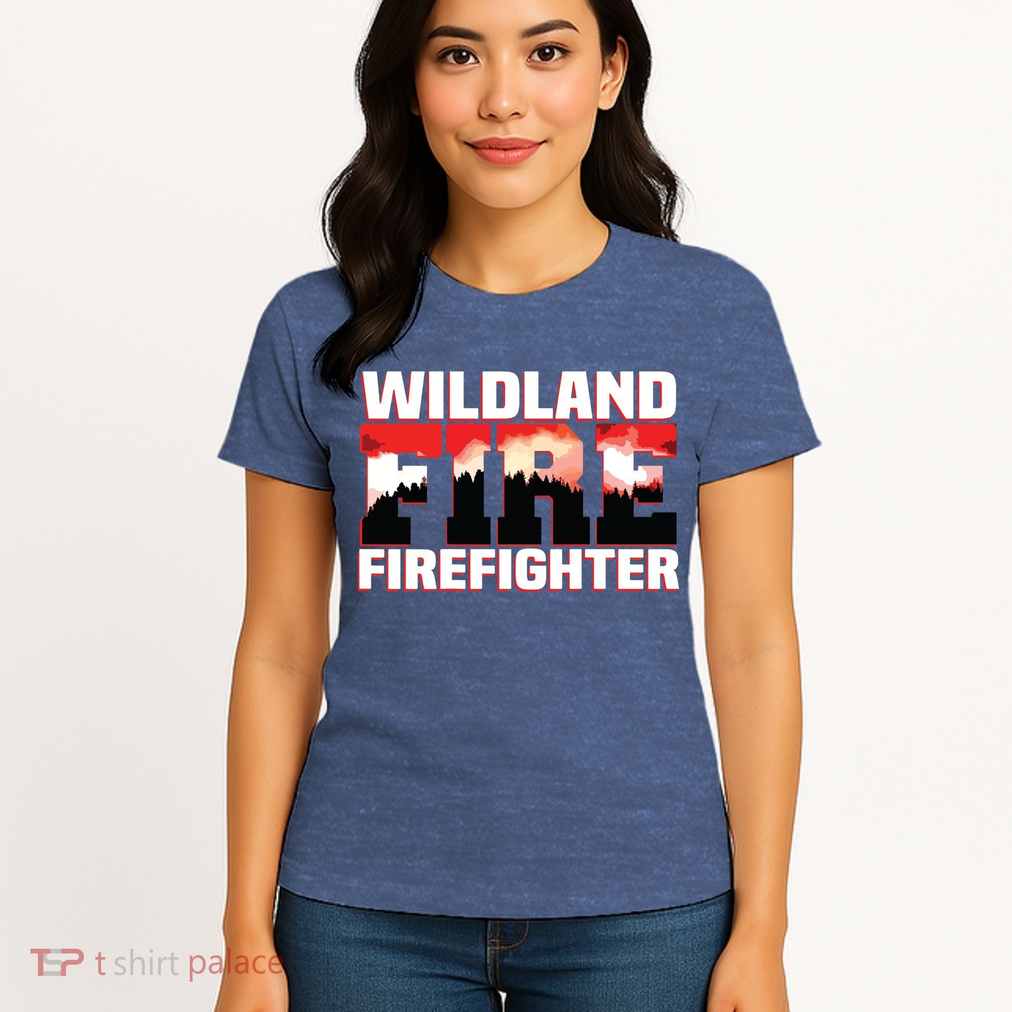 Wildland Fire Rescue Department Firefighters Firemen Uniform Women's T-Shirt