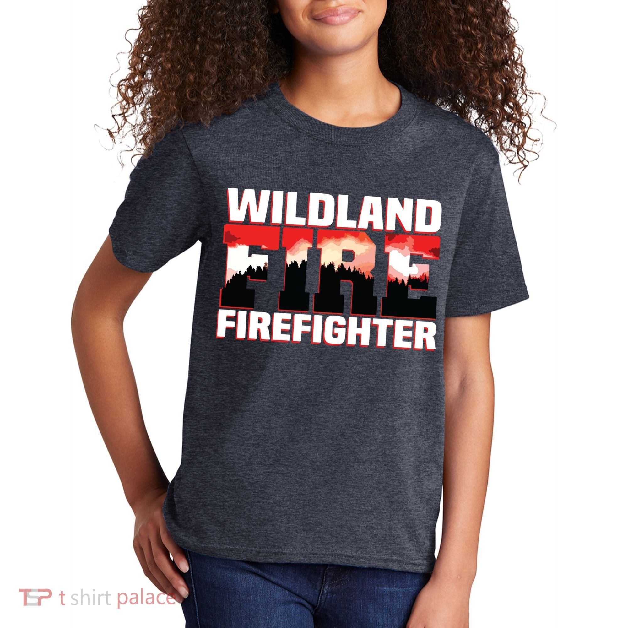 Wildland Fire Rescue Department Firefighters Firemen Uniform Kids T-Shirt
