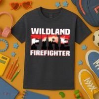 Wildland Fire Rescue Department Firefighters Firemen Uniform Kids T-Shirt thumb 3