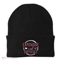 Wo Funny Saying Expensive and Difficult Cute Heart Beanie thumb 0