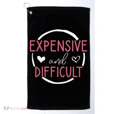 Wo Funny Saying Expensive and Difficult Cute Heart Golf Towel