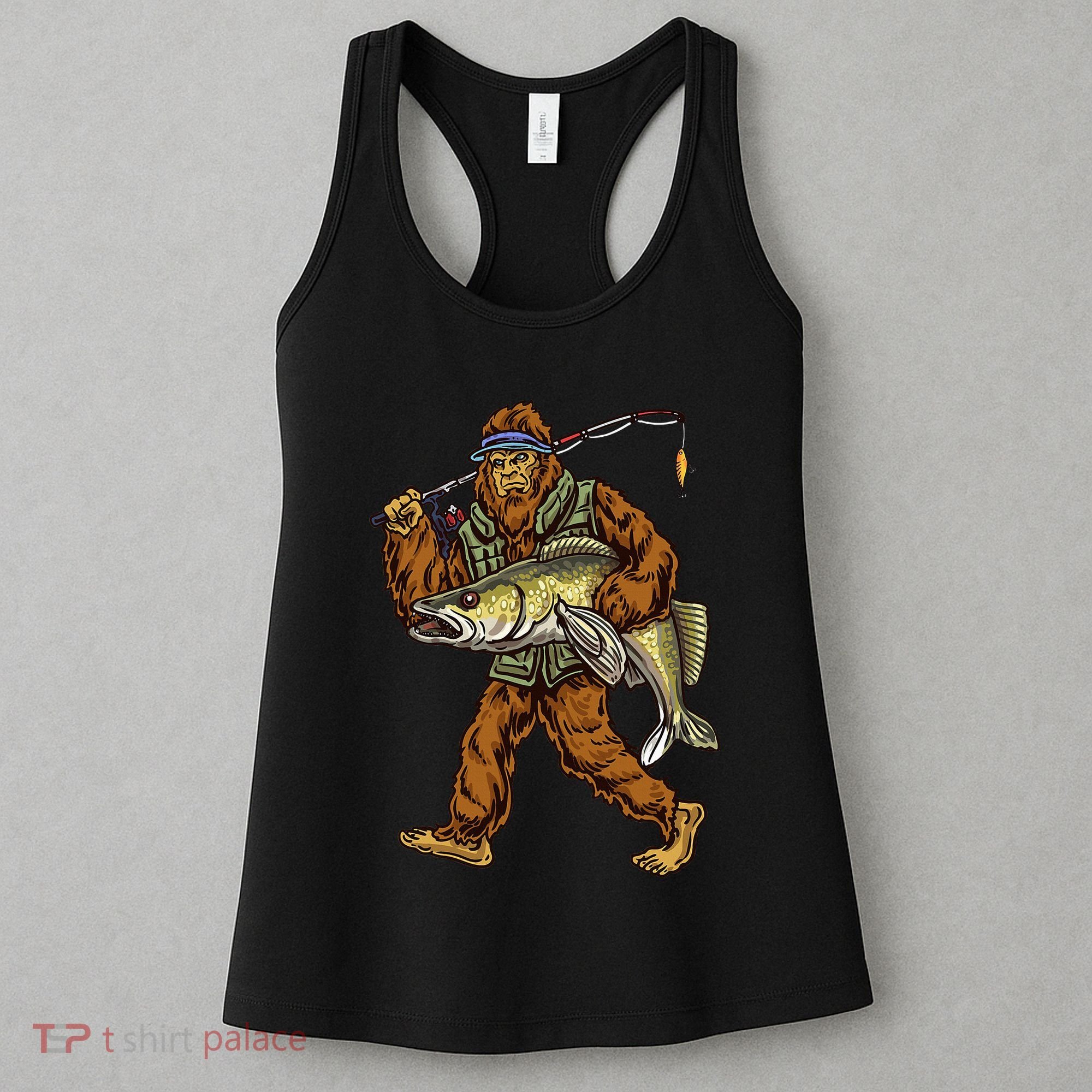 Walleye Fishing Sauger Hunting Bigfoot Fishermen Women's Tank Top