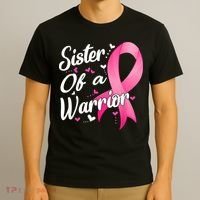 Womens Fighter Sister Of A Warrior Breast Cancer Fighting T-Shirt thumb 3