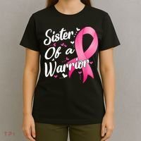 Womens Fighter Sister Of A Warrior Breast Cancer Fighting T-Shirt thumb 4