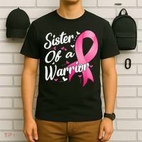 Womens Fighter Sister Of A Warrior Breast Cancer Fighting T-Shirt thumb 6