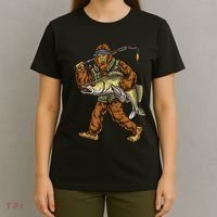 Walleye Fishing Sauger Hunting Bigfoot Fishermen T-Shirt thumb 4