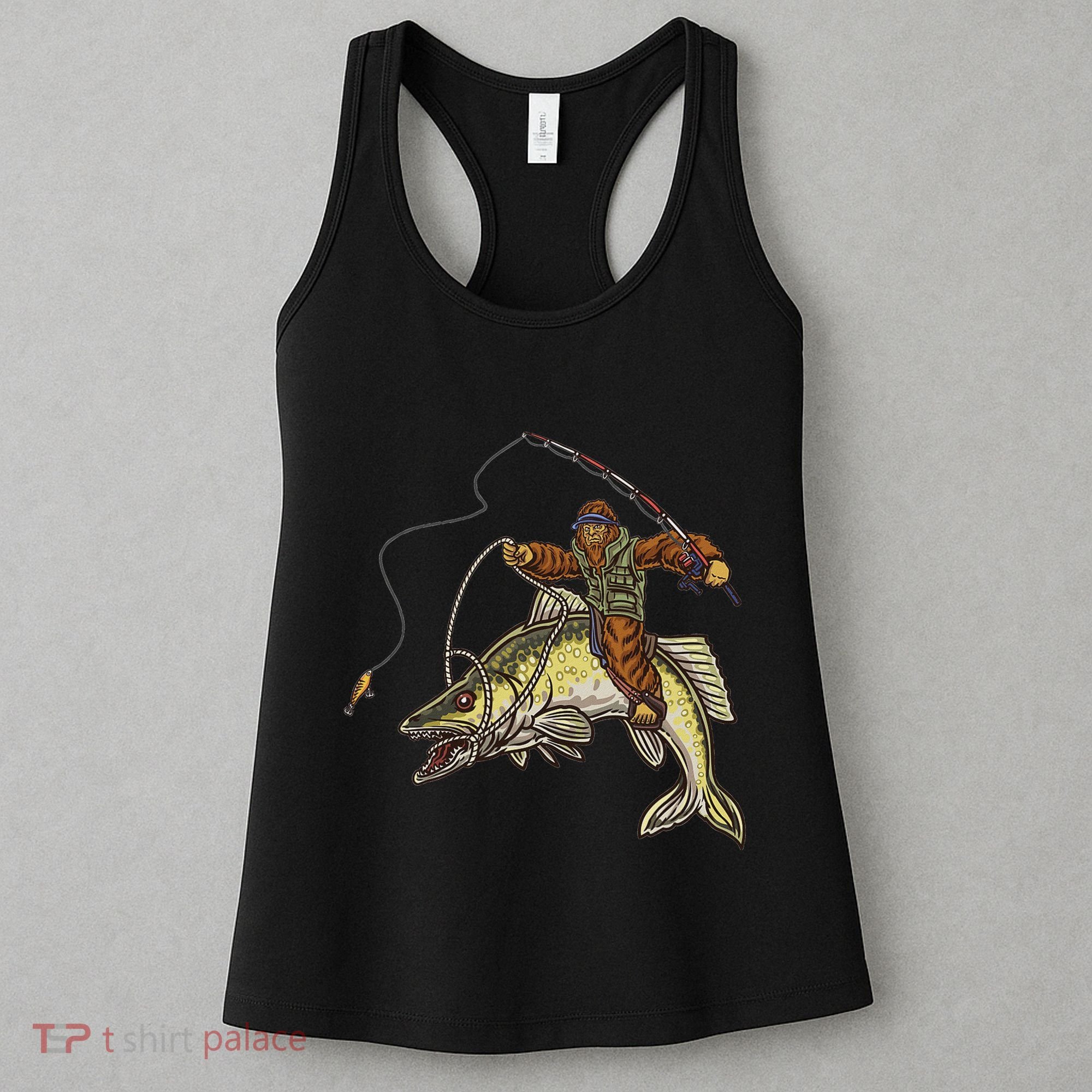 Walleye Fishing Sauger Hunting Bigfoot Fishermen Women's Tank Top