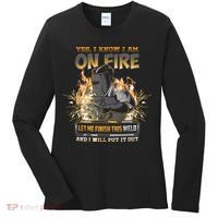 Welding Funny Saying Welder Yes I Know I Am On Fire Let Me Finish This Weld Women's Long Sleeve Shirt thumb 0
