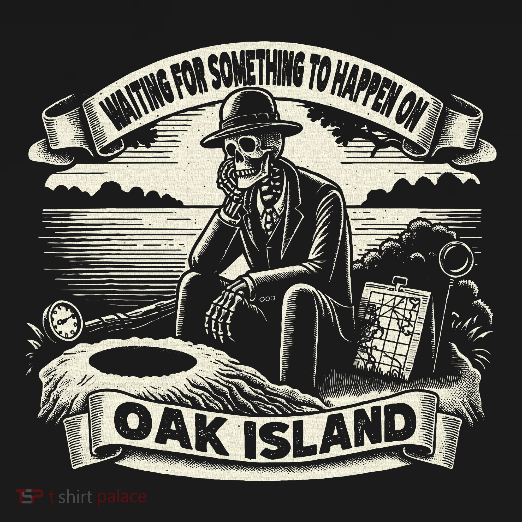 Waiting For Something To Happen Oak Island Treasure Hunt T-Shirt