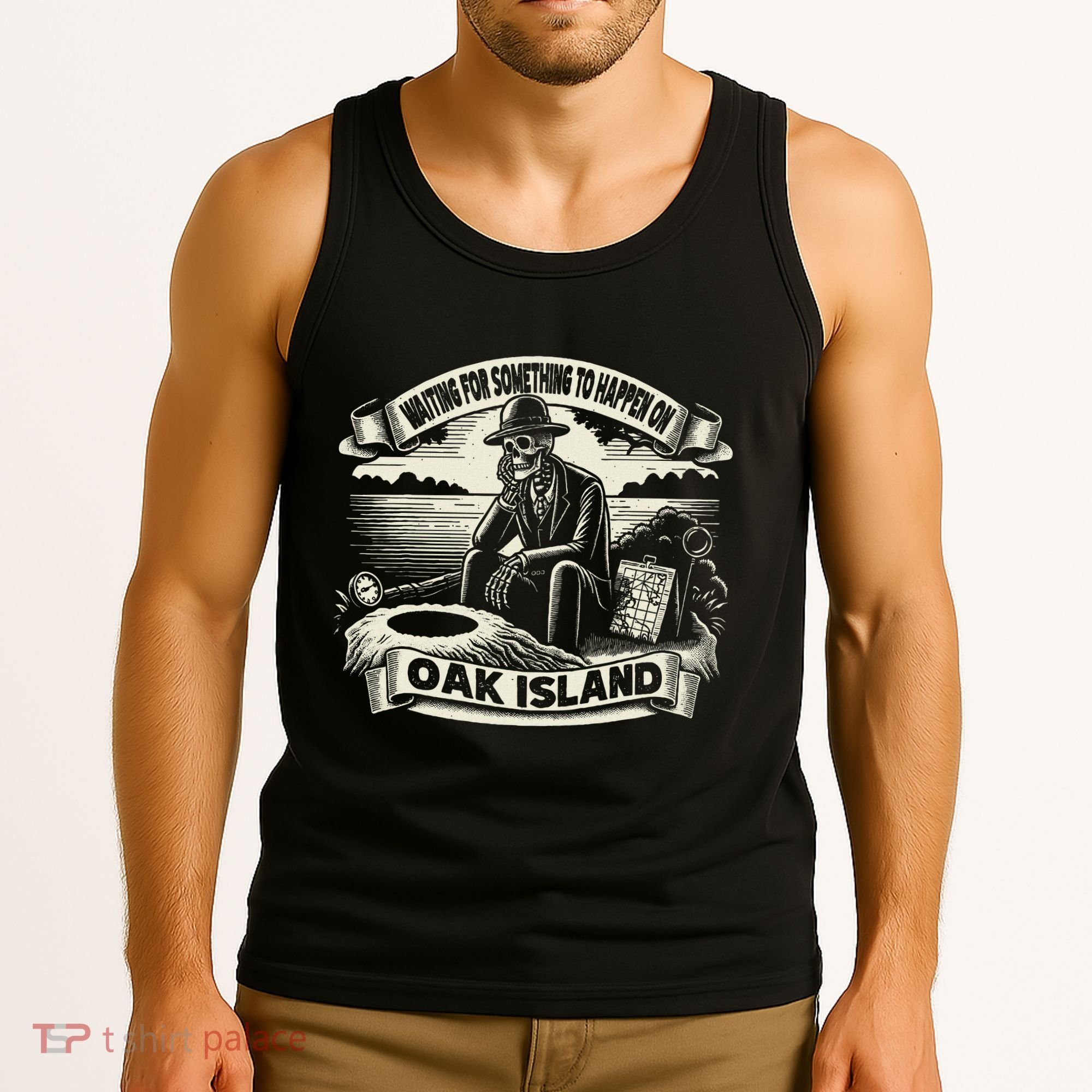 Waiting For Something To Happen Oak Island Treasure Hunt Tank Top