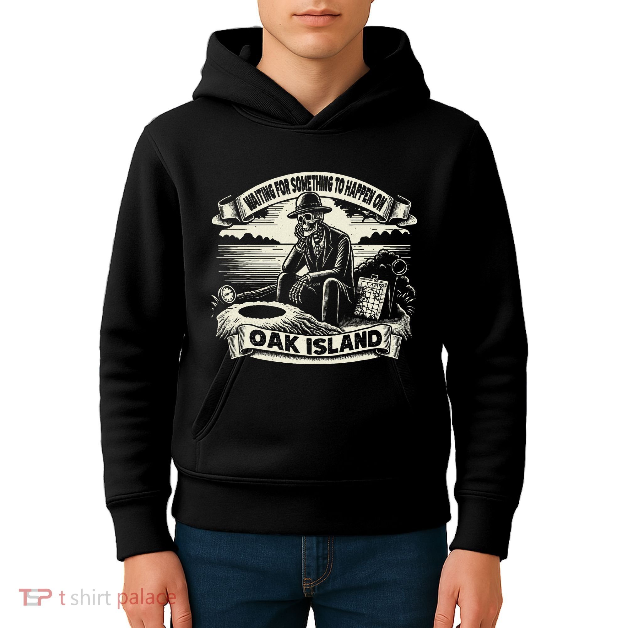Waiting For Something To Happen Oak Island Treasure Hunt Kids Hoodie