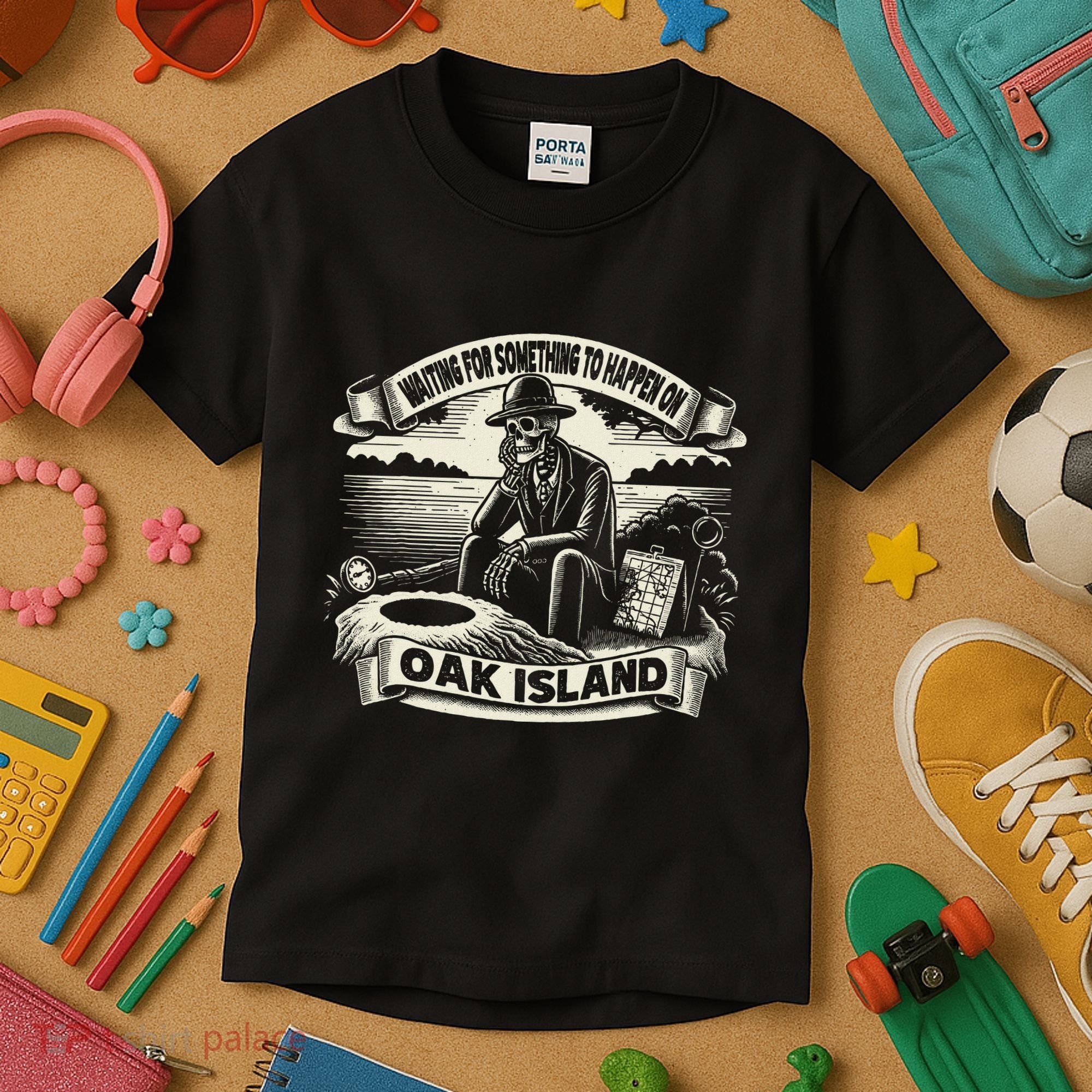 Waiting For Something To Happen Oak Island Treasure Hunt Kids T-Shirt