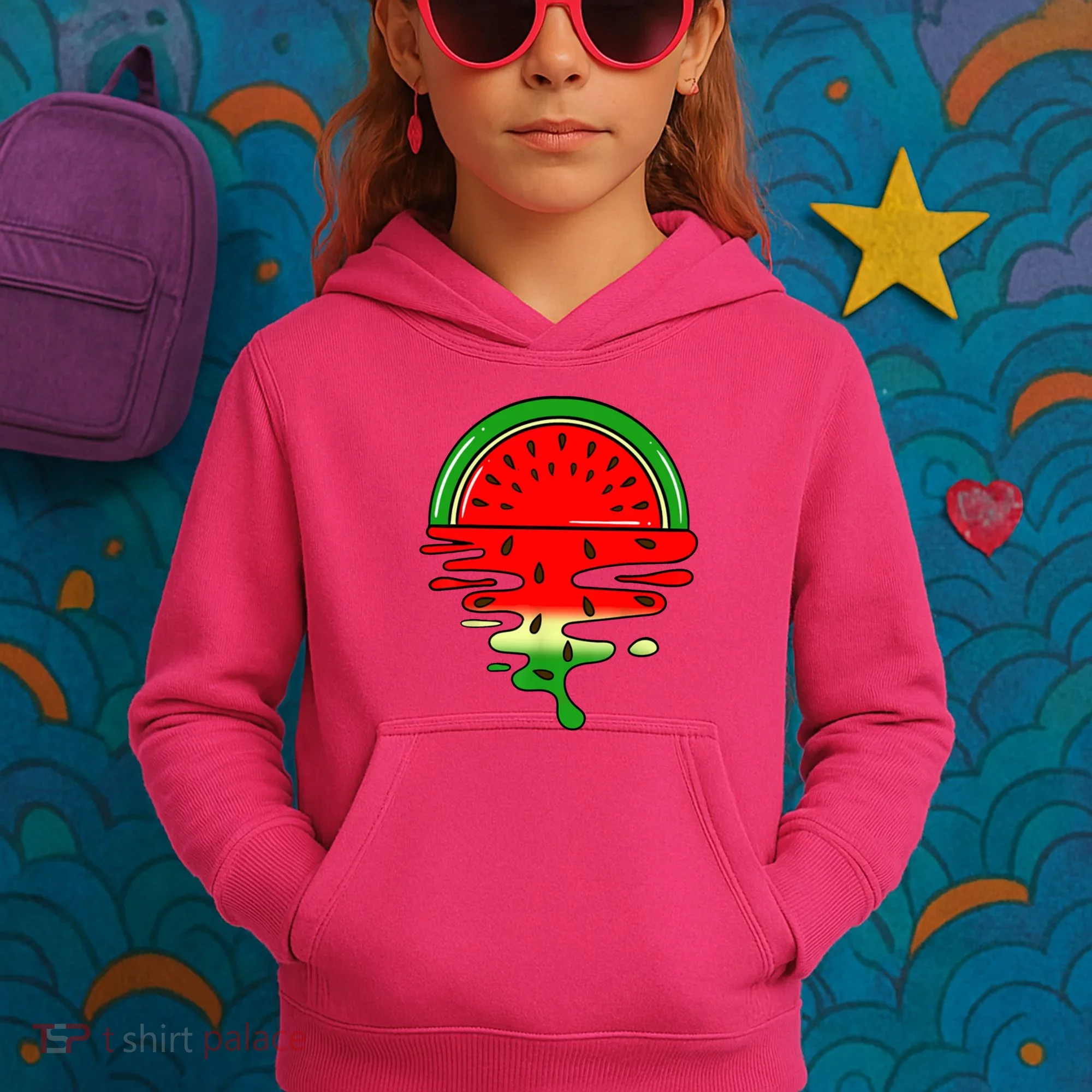 Watermelon Fruit Summer Sunset Kids Hoodie