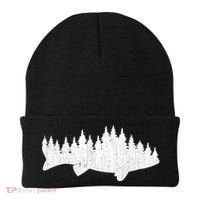 Walleye Fishing Sauger Fisherman Pine Forest Treeline Beanie thumb 0